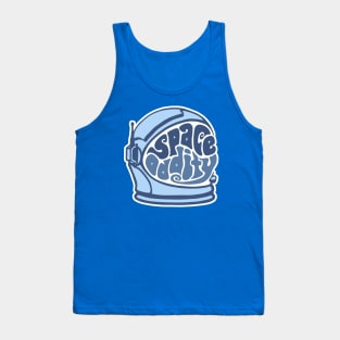 Space Oddity Astronaut Helmet Word Art Tank Top